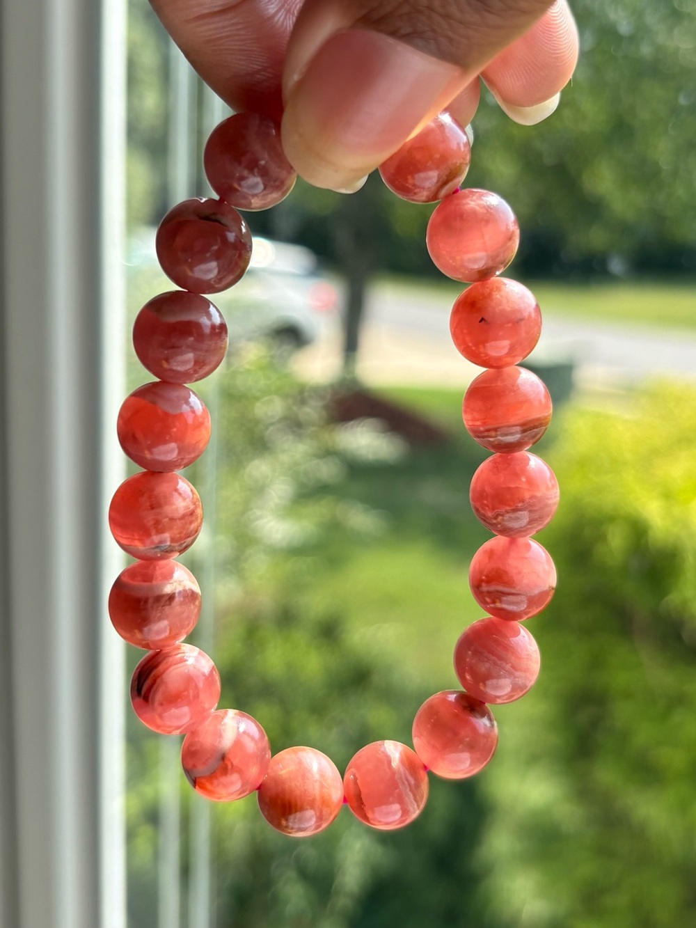 HQ Rhodochrosite Crystal Bracelet 11mm - Picture 5 of 7